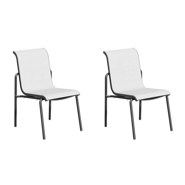 Orso White Black Sling Side Chair ， Set of Two