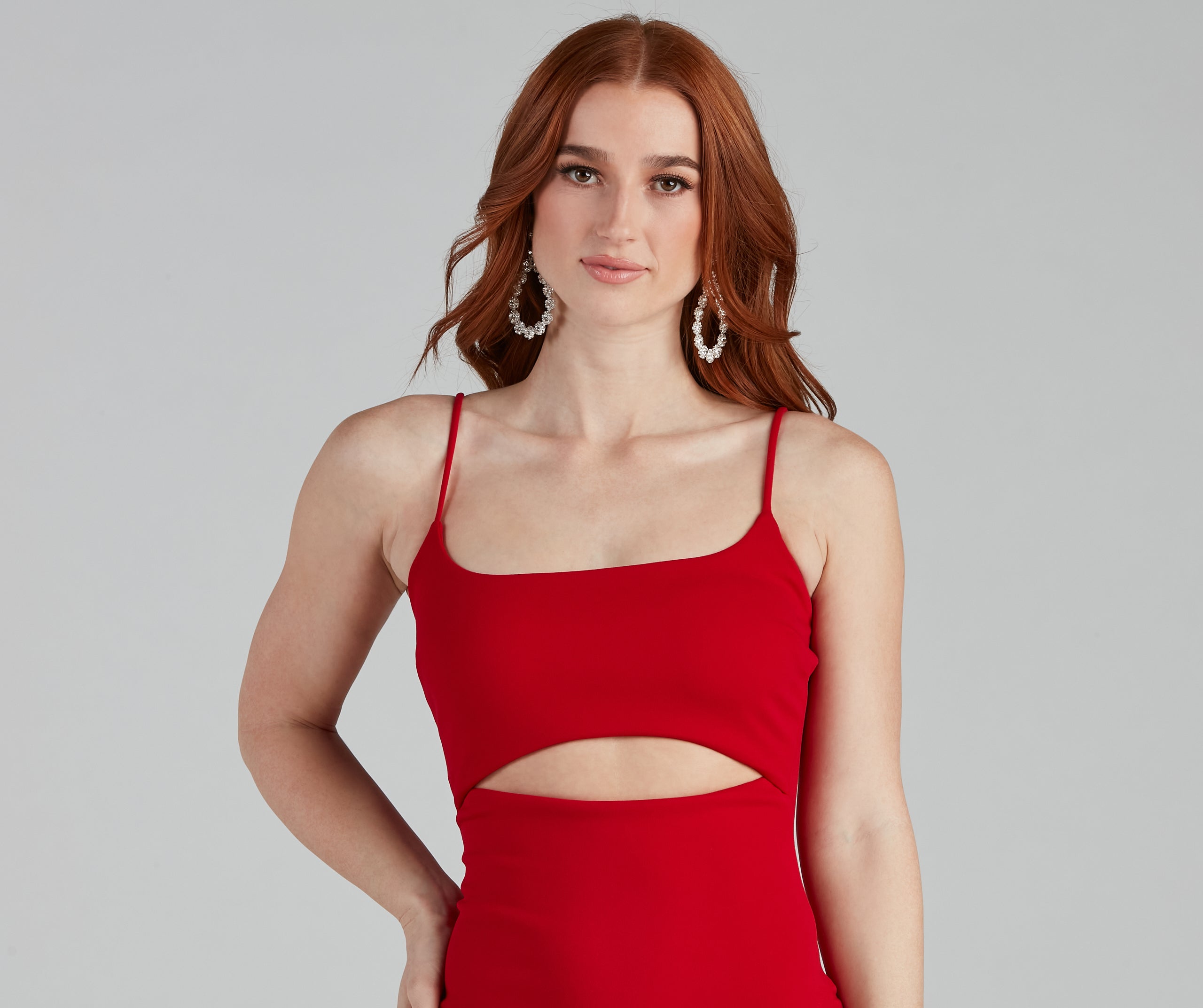 In The Club Square Neck Cutout Dress