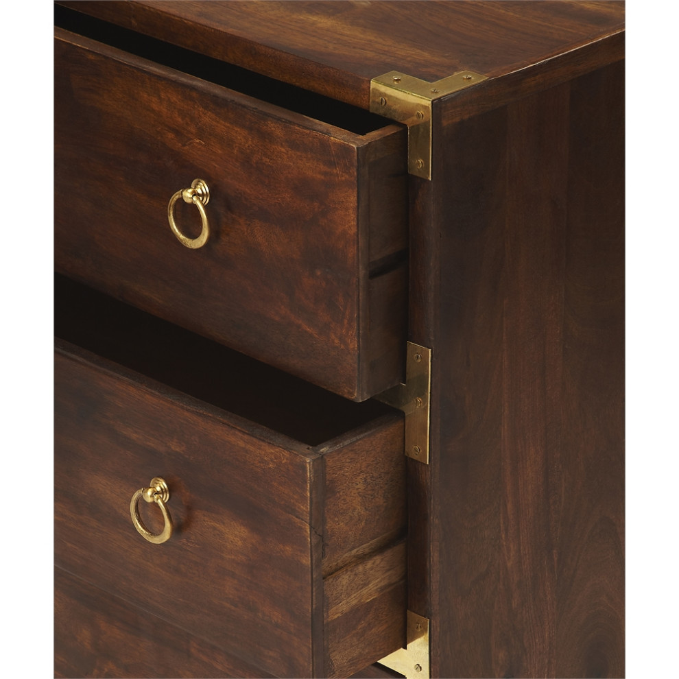 Forster Brown Campaign Chest  Brown   Transitional   Accent Chests And Cabinets   by VirVentures  Houzz