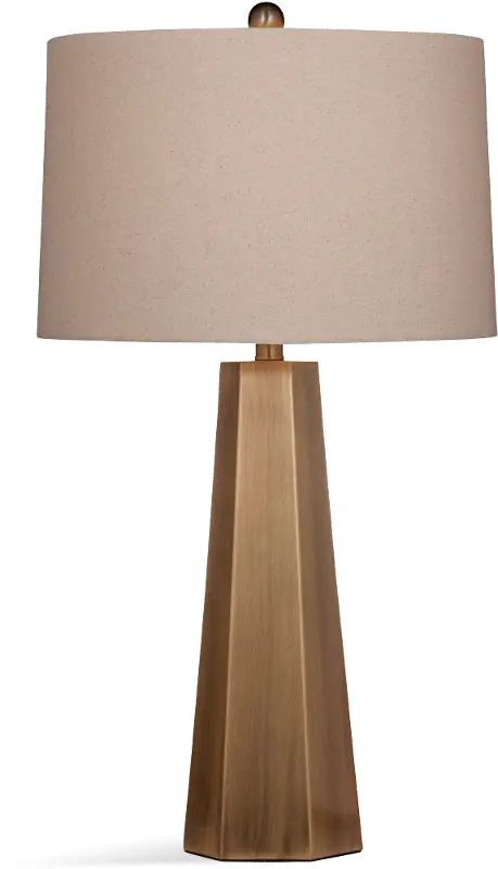 Brushed Gold Metal Hexagon Table Lamp - Marsham