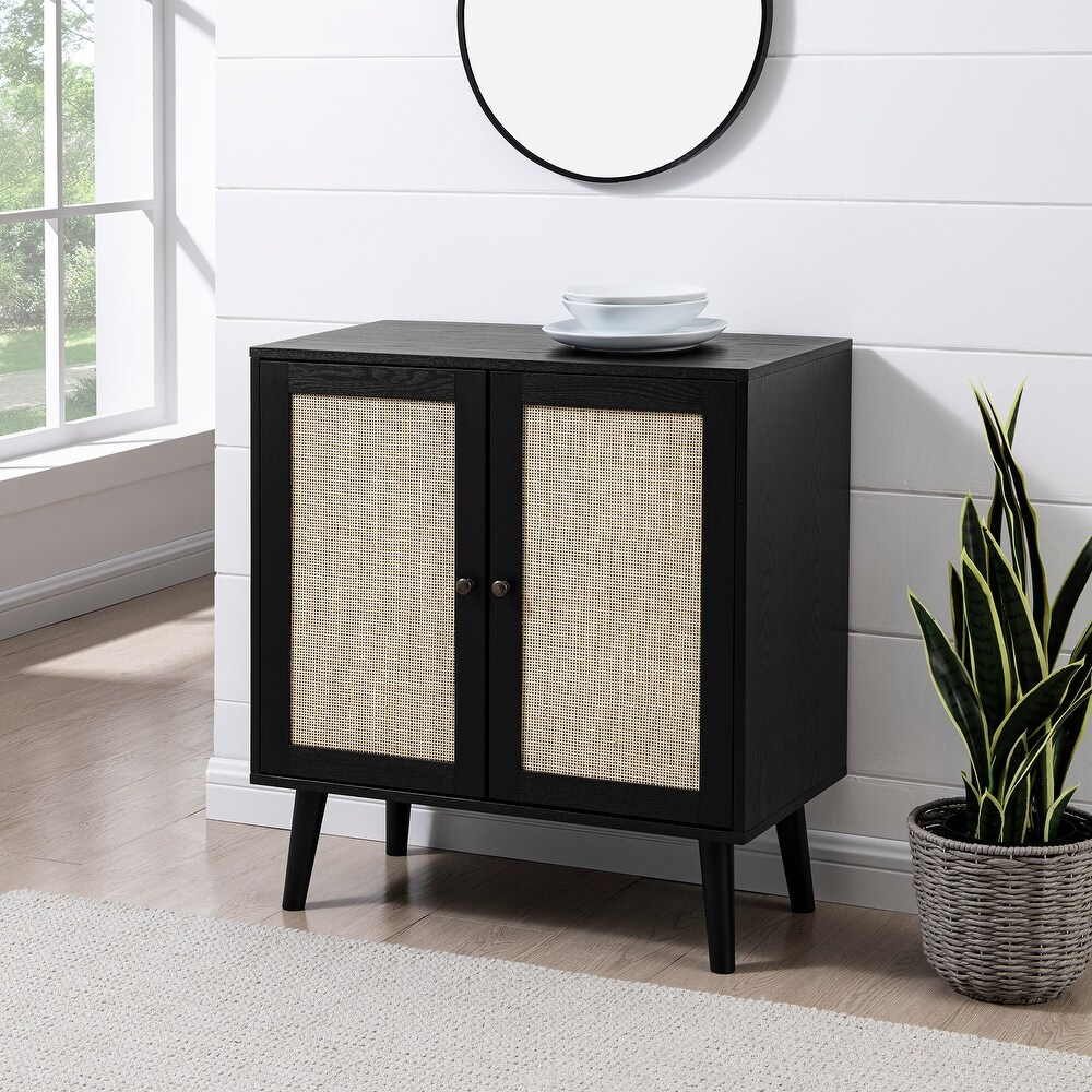 Middlebrook 30 inch Rattan 2 Door Accent Cabinet