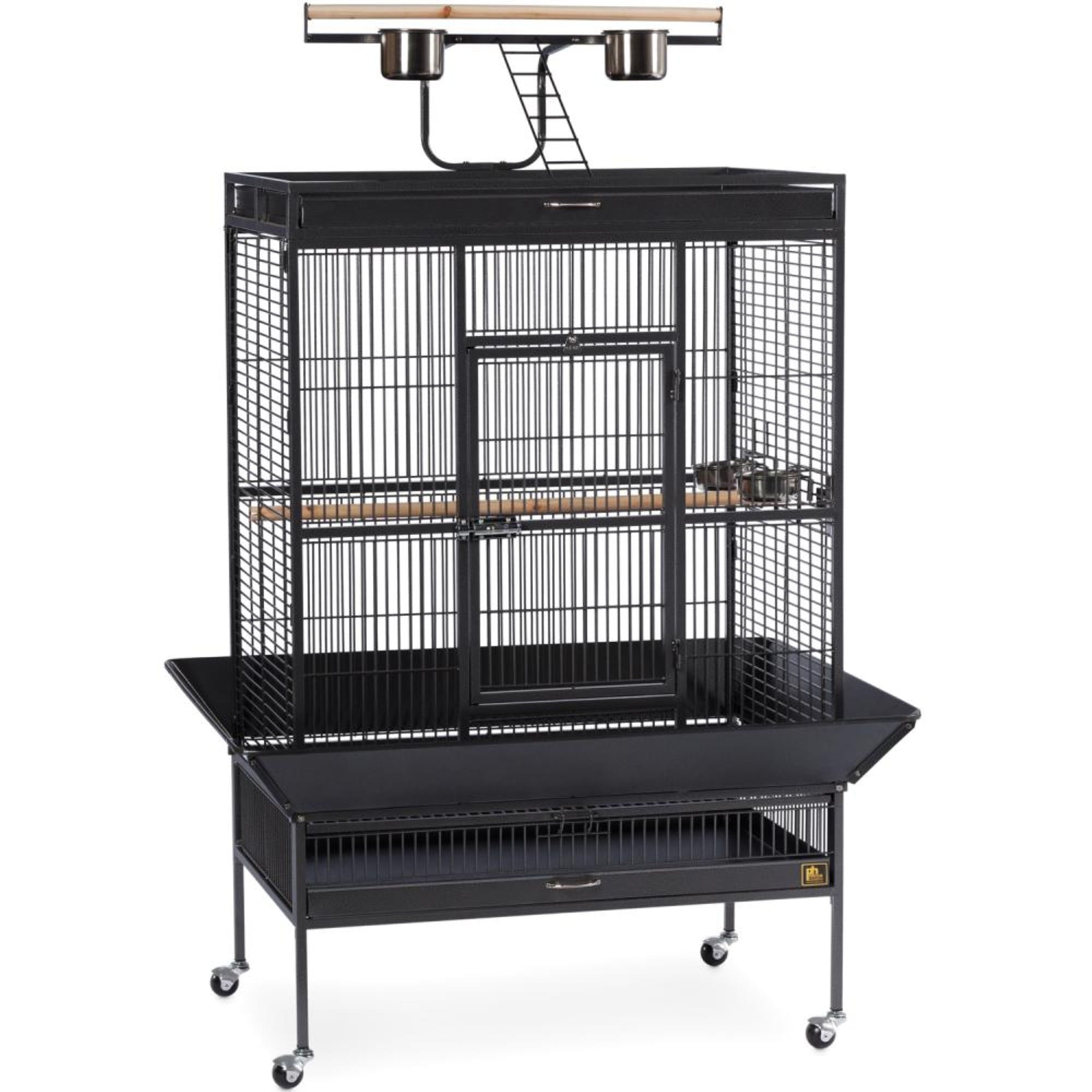 Prevue Pet Products Signature Wrought Iron Bird Cage in Black with Play Top