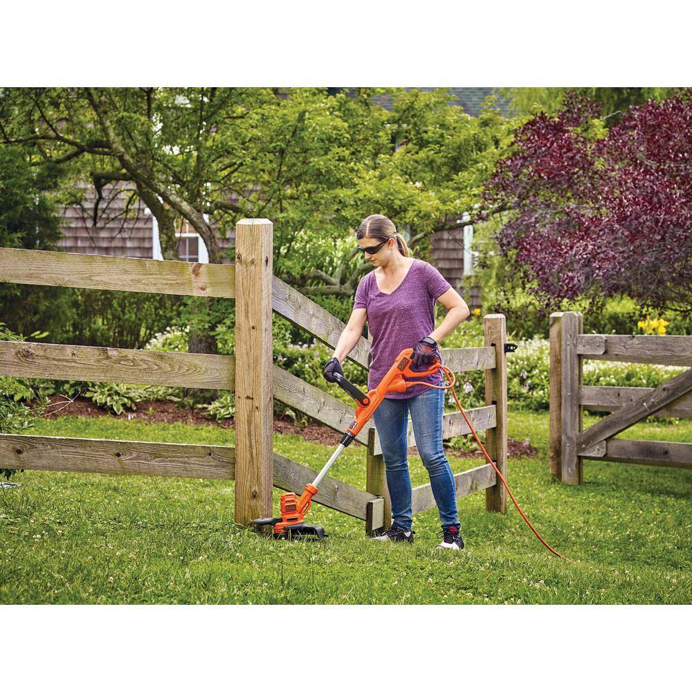 BLACK+DECKER 14 in. 6.5 Amp Corded Electric Single Line 2-In-1 String Trimmer  Lawn Edger with Automatic Feed BESTA510