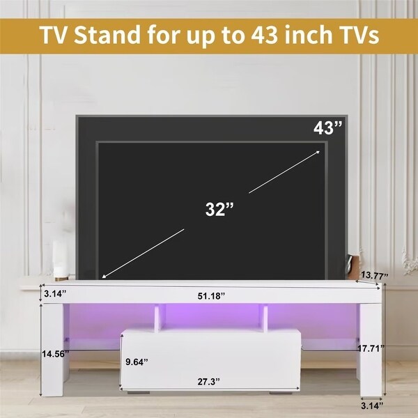 TV stand with Storage 55 inch LED TV Media Console Entertainment Center - 73 inches in width