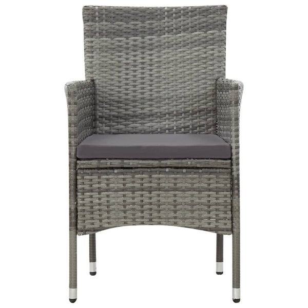 4 Piece Patio Lounge Set with Cushions Poly Rattan Gray - Overstock - 36363518