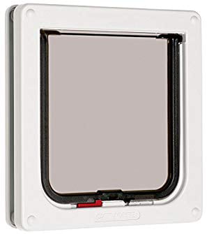 Cat Mate Lockable Cat Flap with Transparent Flap and Magnetic Catch-White