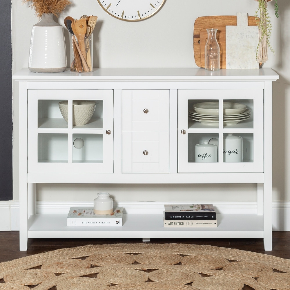 Middlebrook 52 inch White Buffet Cabinet TV Console