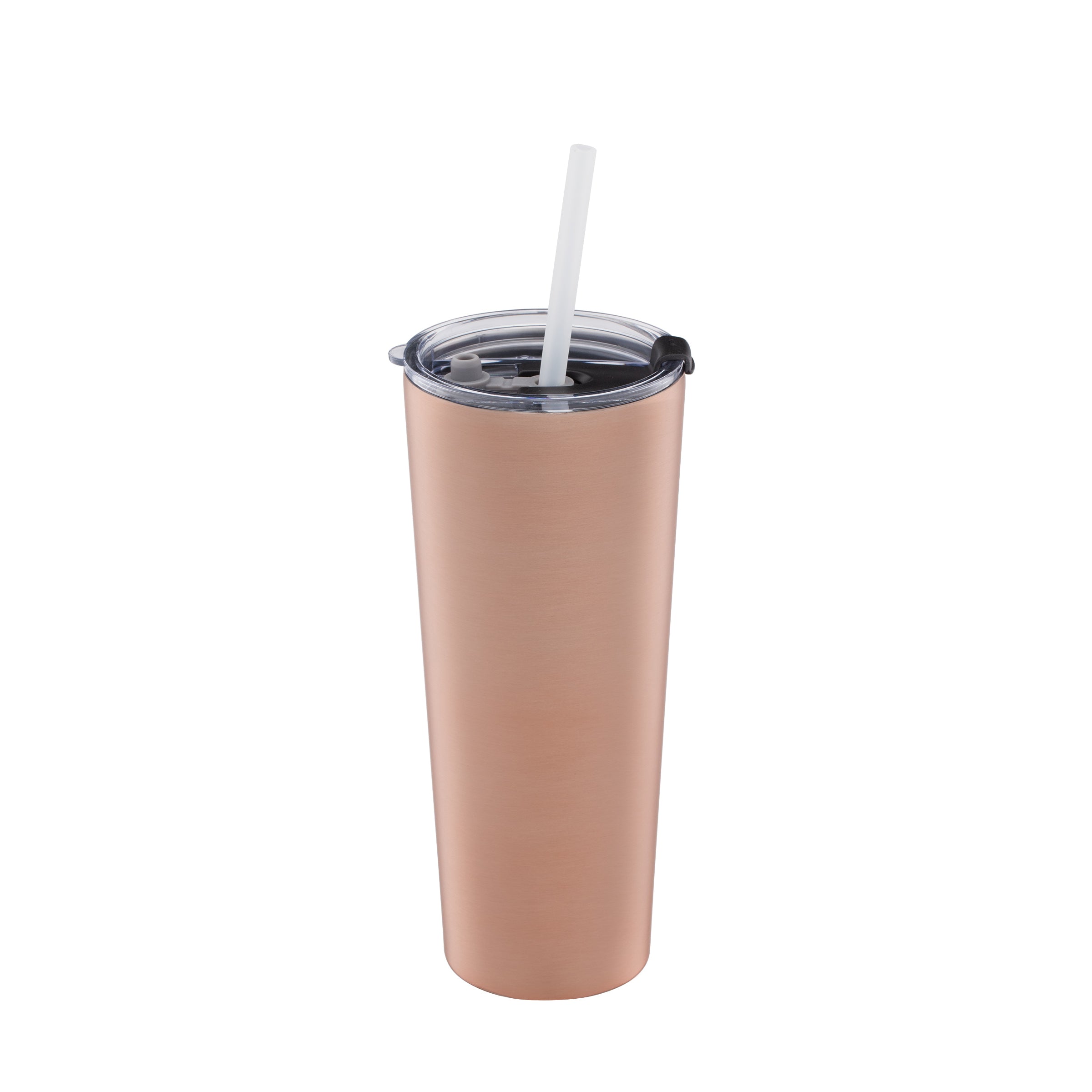 24 Oz Insulated Tumbler with Straw, Copper