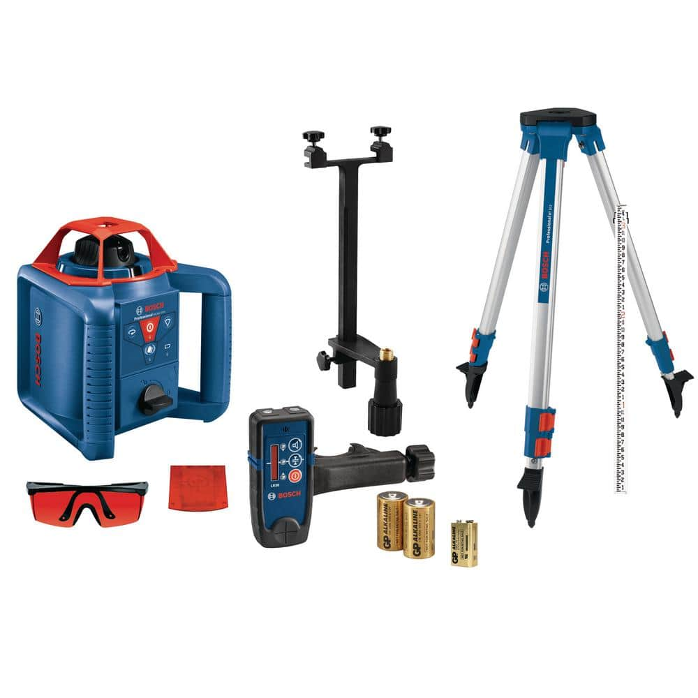 Bosch 800 ft. Rotary Laser Level Complete Kit Self Leveling with Hard Carrying Case GRL 800-20 HVK