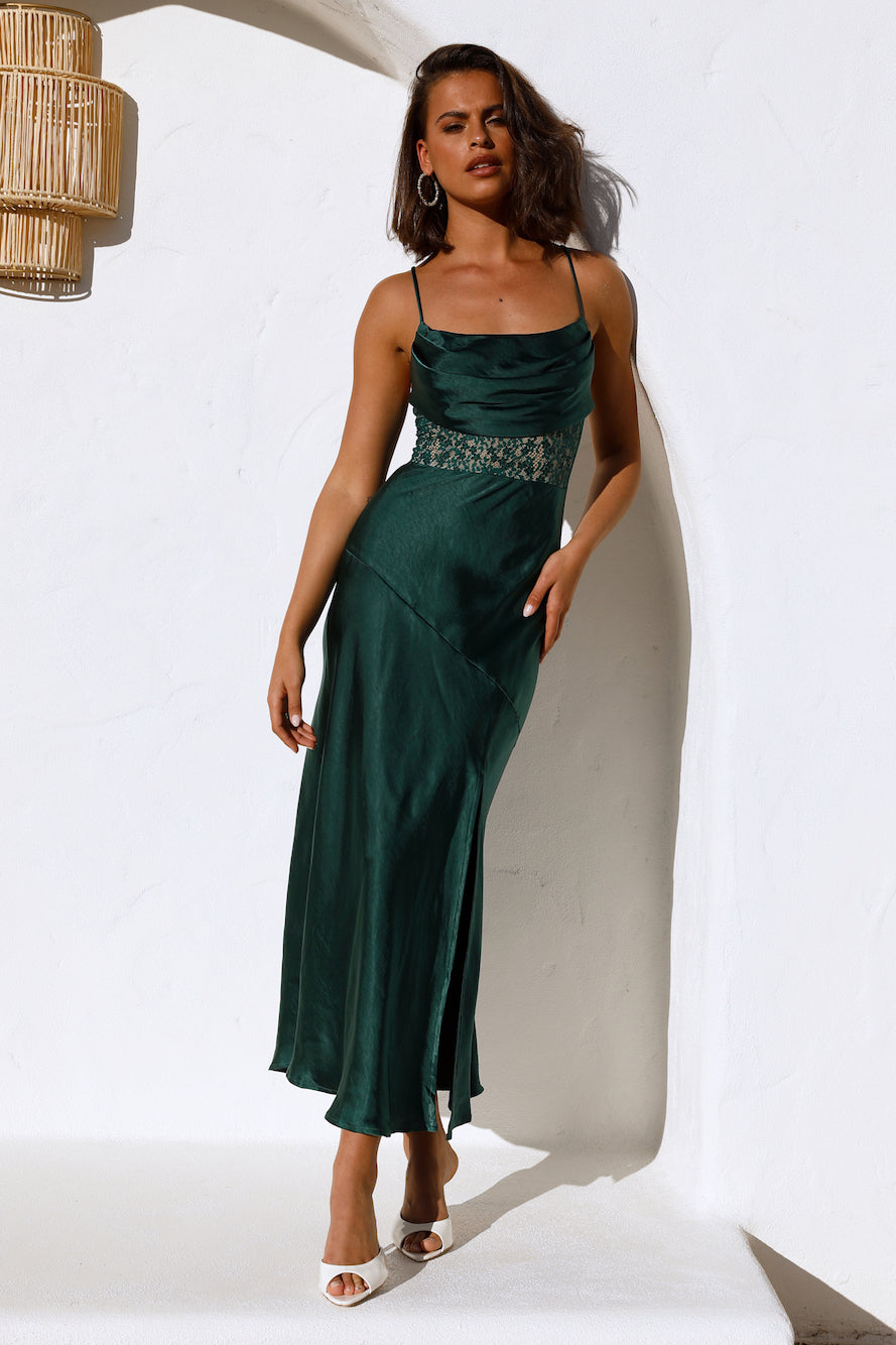 Sipping Waterfalls Midi Dress Green