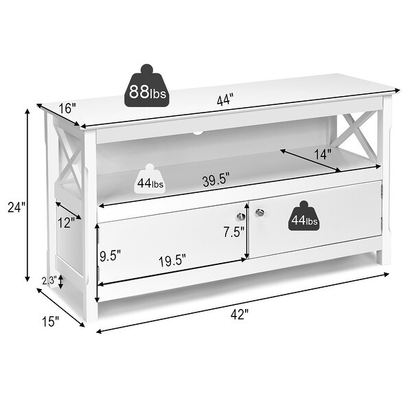 Wooden TV Stand Entertainment Center for TV up to 50