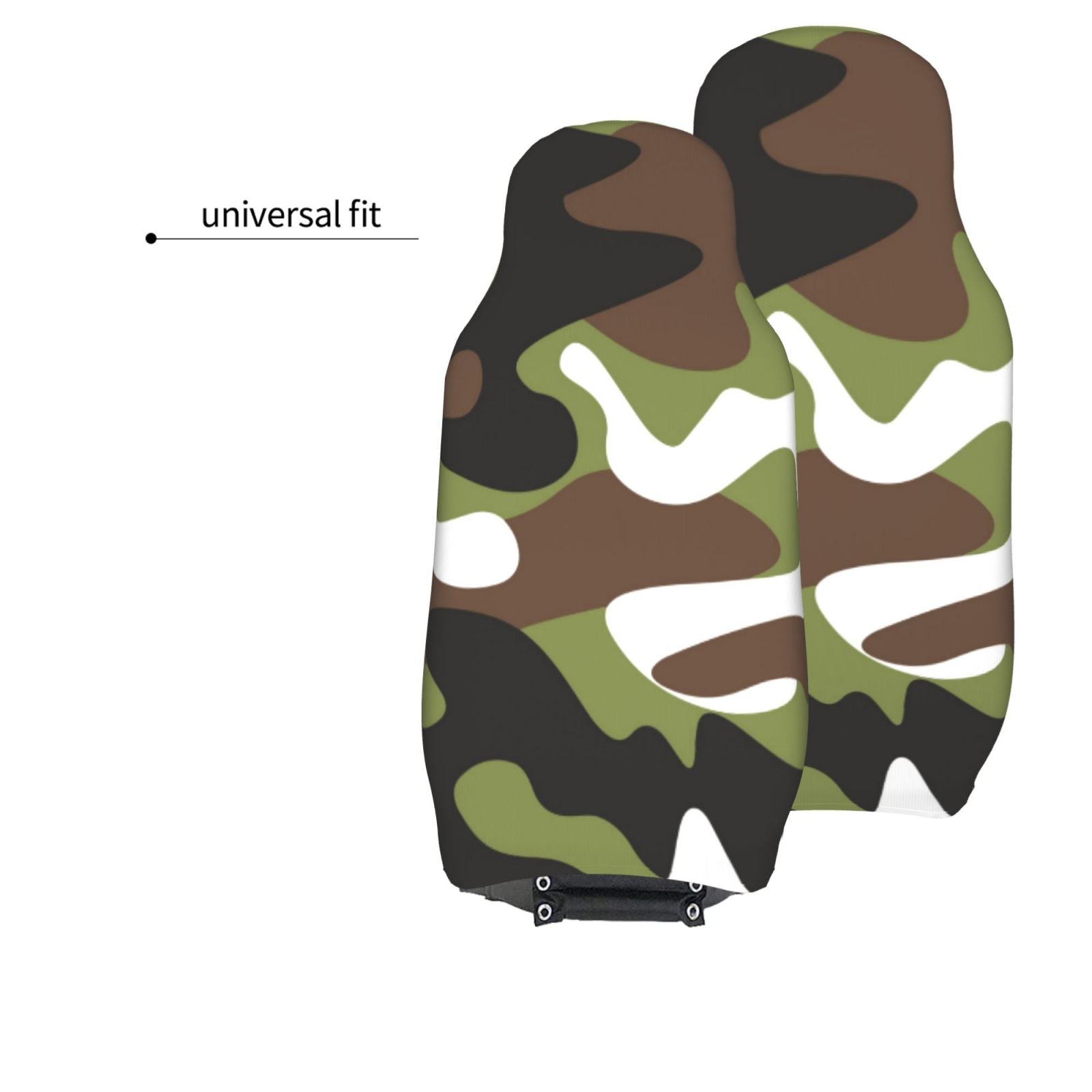 LNWH Car Seat Covers， Brown Green Camouflage Car Interior Seat Covers - Universal Fit Most Cars， SUV， Trucks， 2pcs Car Seat Protectors