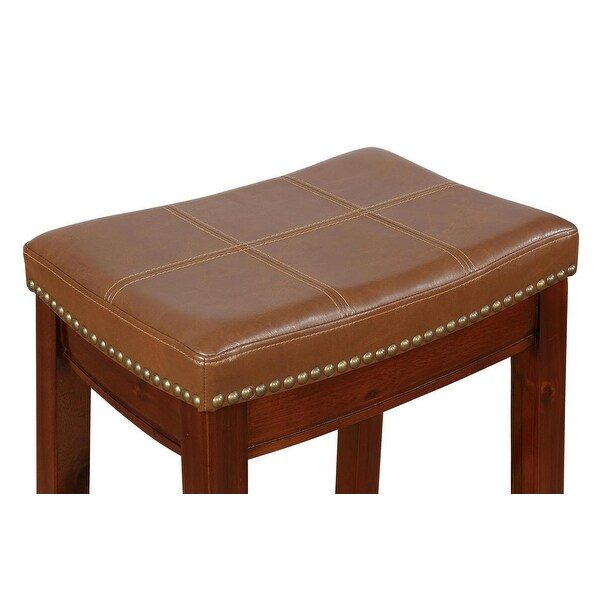 Copper Grove Willamette Cognac Faux Leather Counter Stool