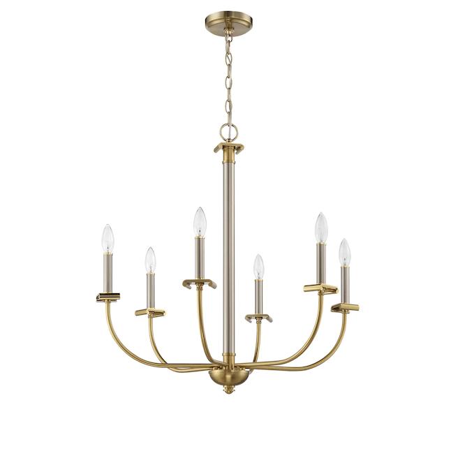 Craftmade Stanza 6-Light Brushed Polished Nickel Modern/Contemporary Chandelier ( 54826-BNKSB )