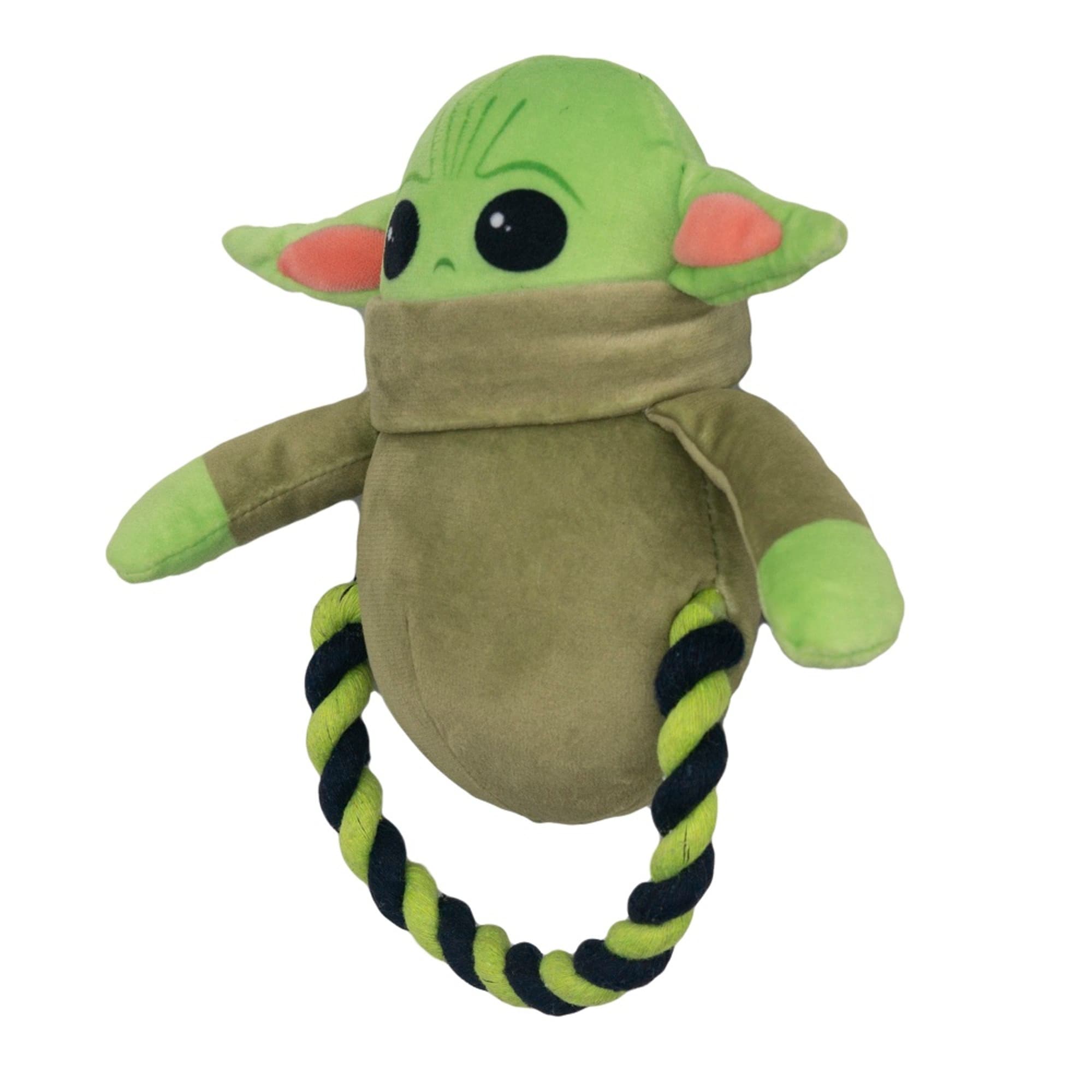 Buckle-Down Green/Black Star Wars The Child Plush and Round Rope Dog Toy， Small