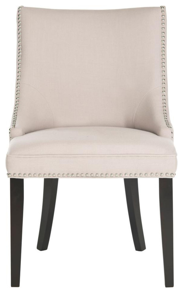 Brad 20  x27 x27h Side Chair Set of 2 Silver Nail Heads Taupe   Transitional   Dining Chairs   by Virgil Stanis Design  Houzz