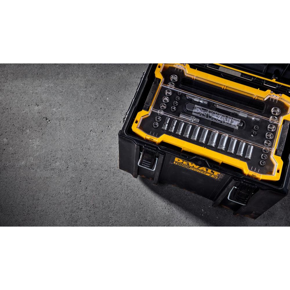 DEWALT Socket and Ratchet 37pc Set with TOUGHSYSTEM 2.0 Shallow Tool Tray ;