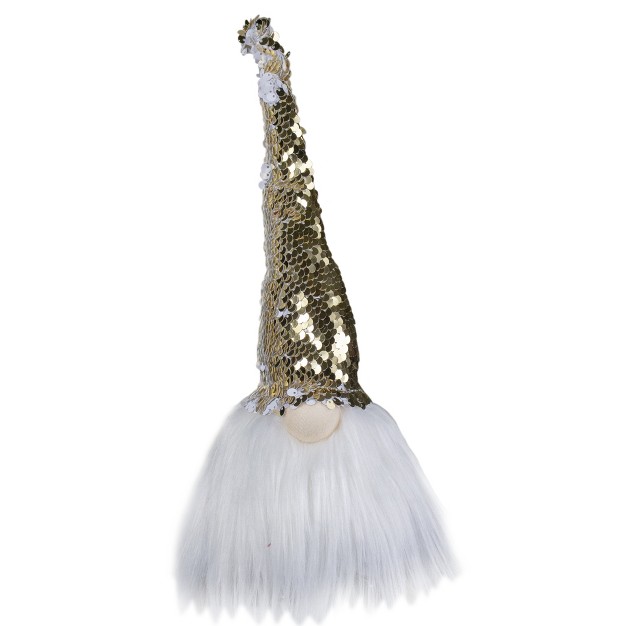 Elf Silver And Gold Sequin Hat Tabletop Christmas Decoration