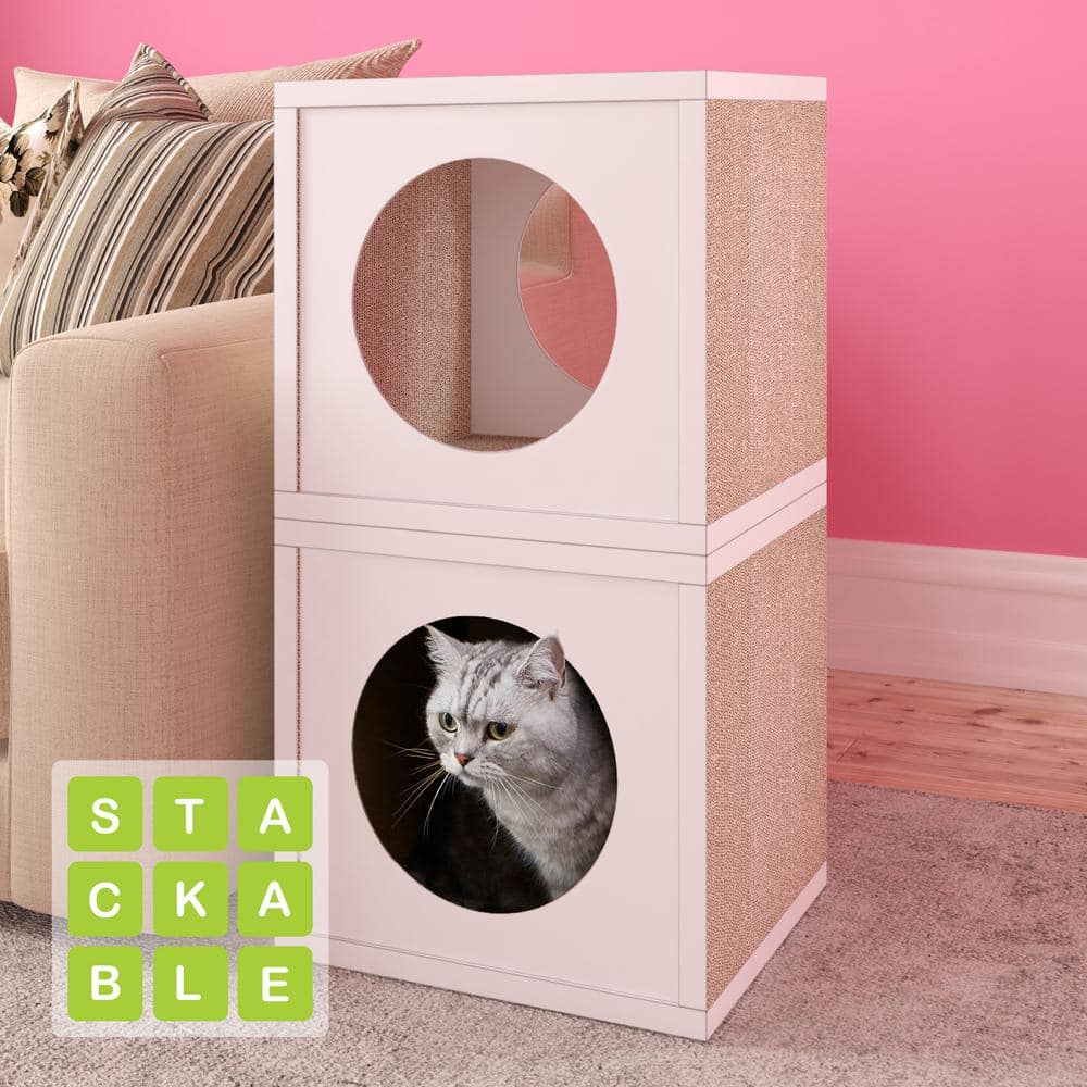 Way Basics Eco zBoard White Wall Cat Scratcher Cube PET-SCRACUBE-WE