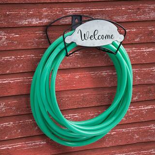 LIBERTY GARDEN Americana 125 ft. Galvanized Welcome Water Hose Holder Hanger 253