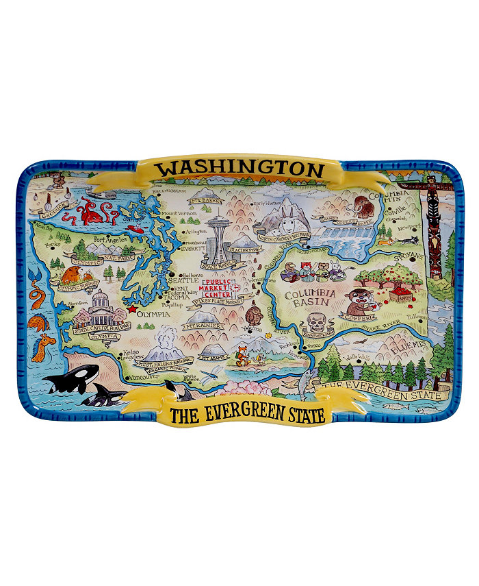 Certified International Washington Souvenir Rectangular Platter