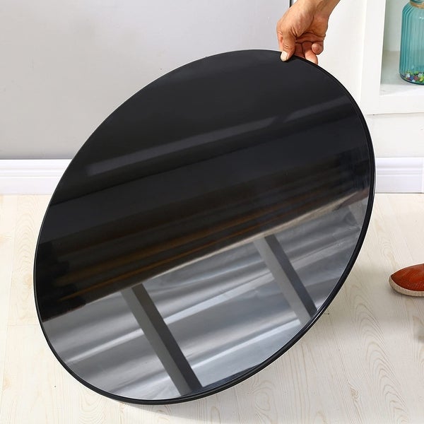 Black Glass Table Top ?15in?18in?19in?24in?27in?28in，Round Glass Top，Tempered Glass，Plate Glass - as picture