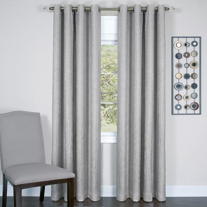 Kate Aurora  Vesper Room Darkening Grommet Top Crinkled Satin Lined Single Window Curtain Panel