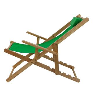 Casual Home Natural Frame and Green Canvas Solid Wood Sling Chair 114-00011-33