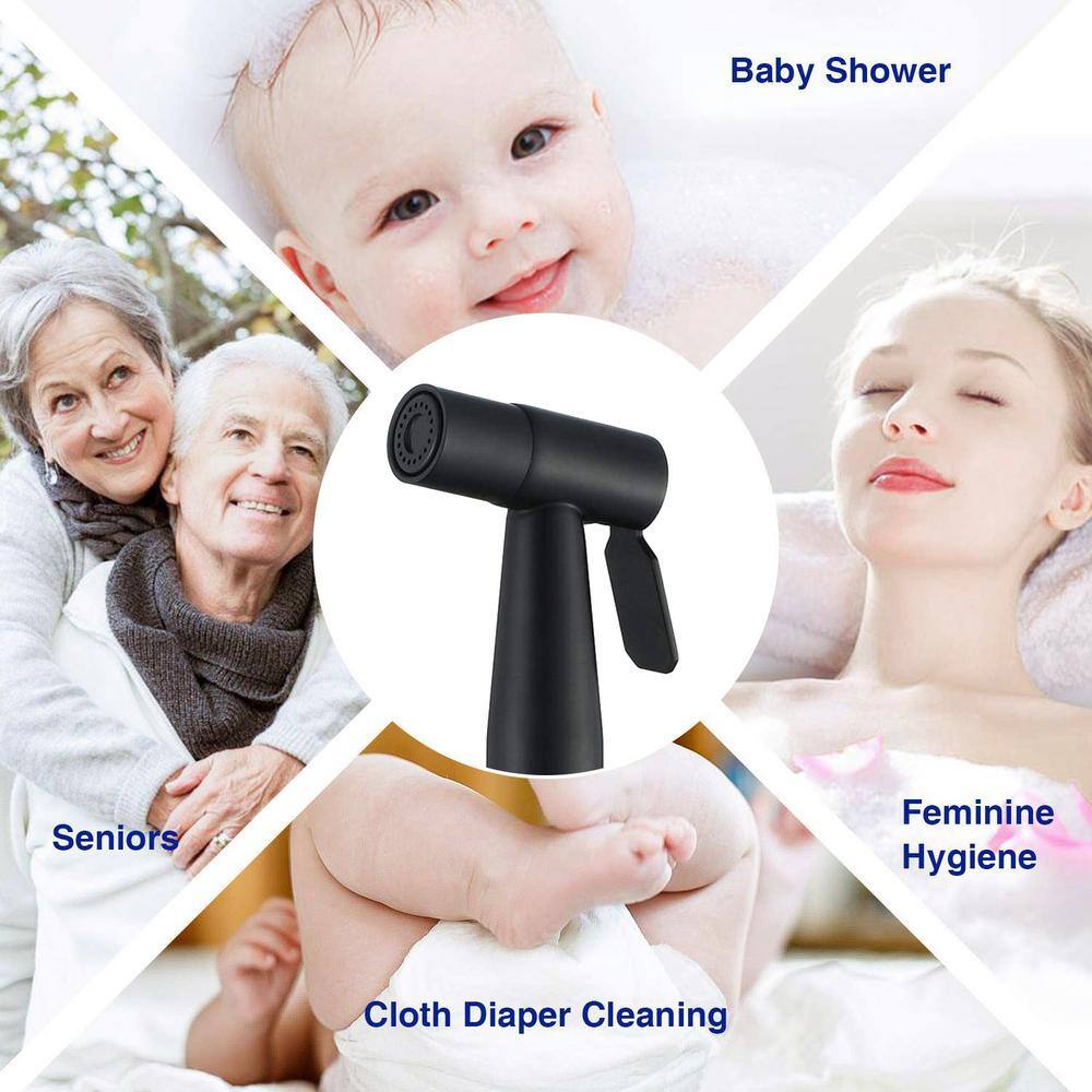 PROOX Non-Electric Stainless Steel Handheld Bidet Sprayer Bidet Attachment in Matte Black PR035BS41MB