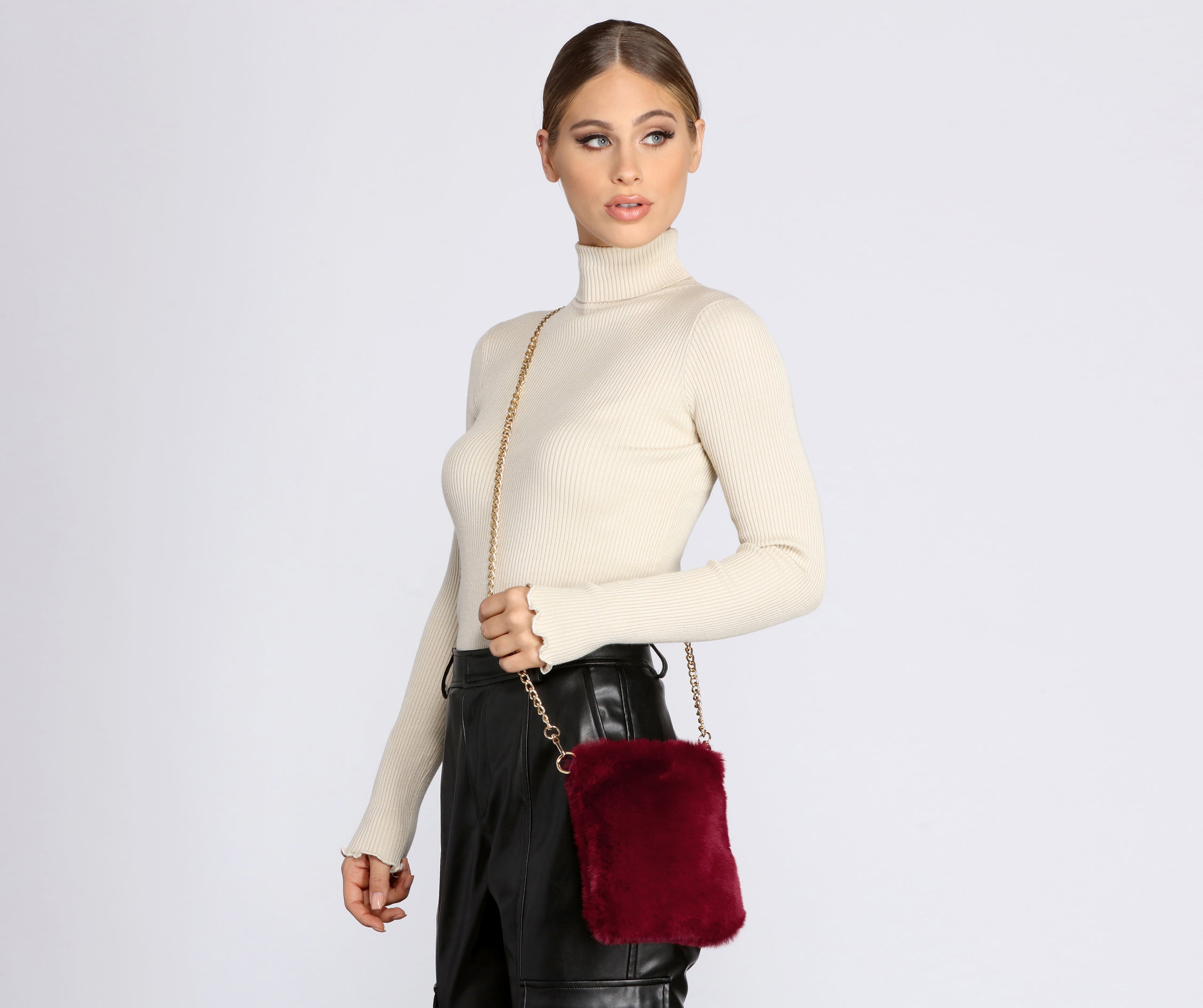 Faux Fur Cross-body Purse