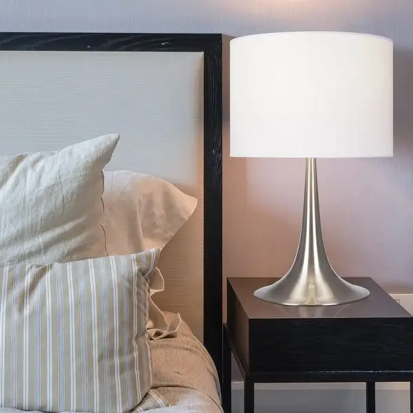 Brushed Nickel Fluted Table Lamp