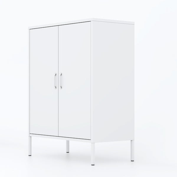 Metal Storage Locker Cabinet， Adjustable Shelves Free Standing Sideboard Steel Cabinets