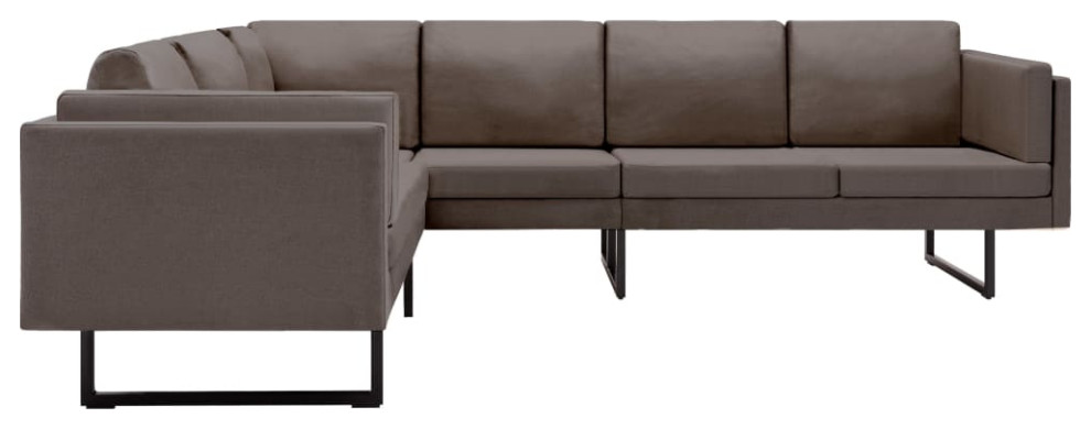 vidaXL Corner Sofa L shaped Light Gray Fabric Steel Chaise Longue Loveseat   Transitional   Sectional Sofas   by vidaXL LLC  Houzz