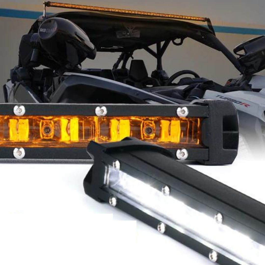 Xprite USA WL-C6AMBER-120SS Sunrise Series 26 in. Single Row 120W LED Light Bar with Amber Backlight