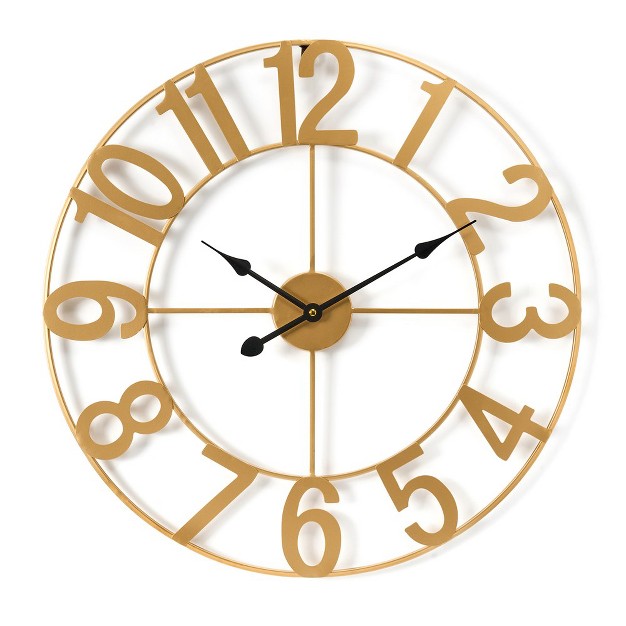 Sorbus Large Wall Clock For Living Room Decor Numeral Wall Clock For Kitchen 16 inch Wall Clock Decorative gold