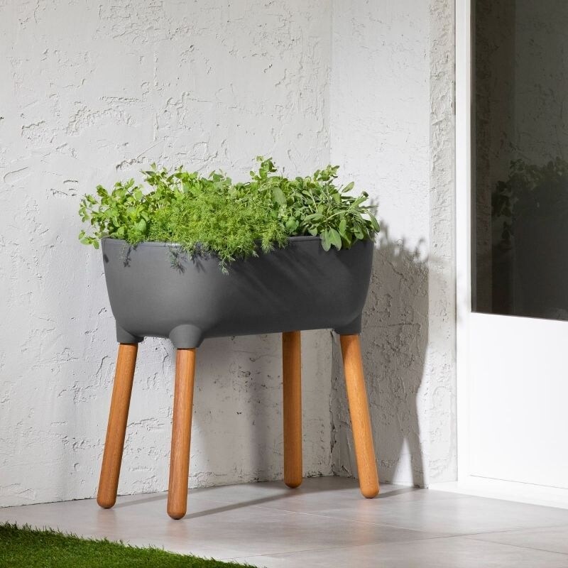 Scandinavian Elevated Raised Smart Drainage Planter Bed   16 inches D x 30 inches W x 27 inches H