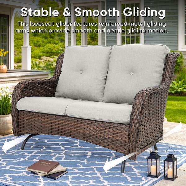 Patio Glider Rocking Sofa Outdoor 2Seat Sofa