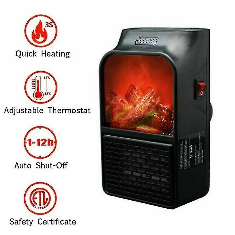 Portable 500w Electric Plug-in Heater Ceramic Space Heater Electric Heater For Home Fan Thermostat Control Fireplace Heater