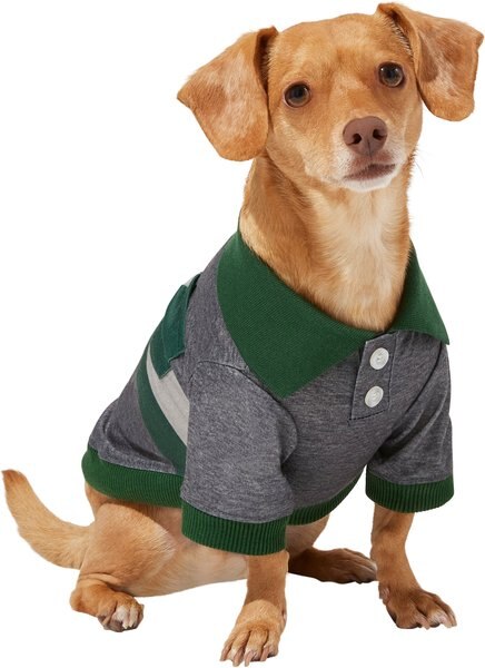 Frisco Green Striped Polo Dog and Cat Shirt