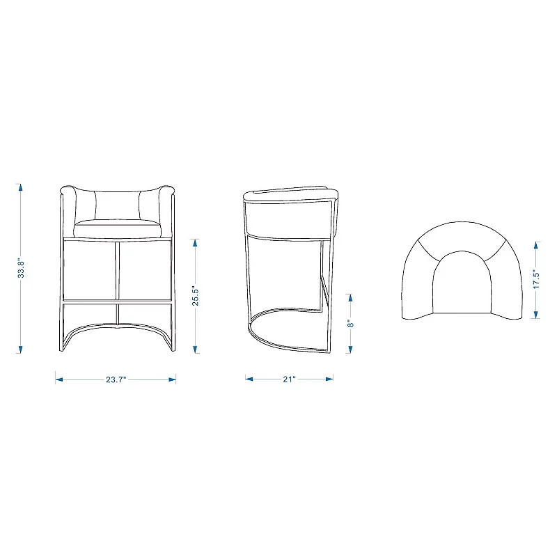 MANHATTAN COMFORT Cosmopolitan Counter Stool 2-piece Set