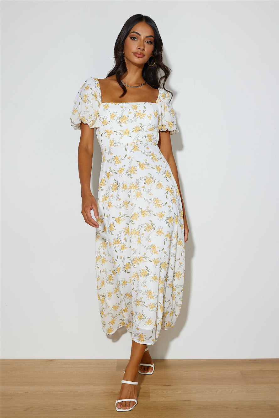 Tropic Dream Midi Dress Yellow