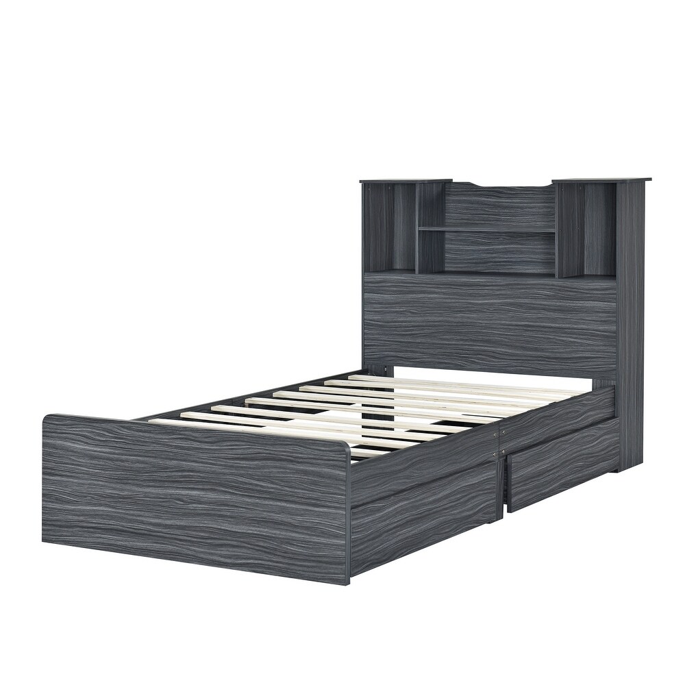 Twin Size Storage Platform Bed Frame