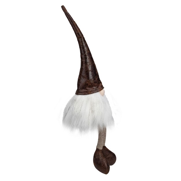 White And Brown Sitting Gnome Christmas Decoration