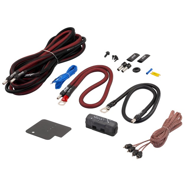 Stinger Stxkjw4 Underseat Amplifier 4 gauge Wiring Kit Compatible With Wrangler Unlimited 4 door 2007 2022 amp Gladiator Jt 2020 2022