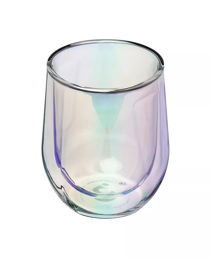 Corkcicle 7 oz Stemless Double-Walled Prism Glass Set