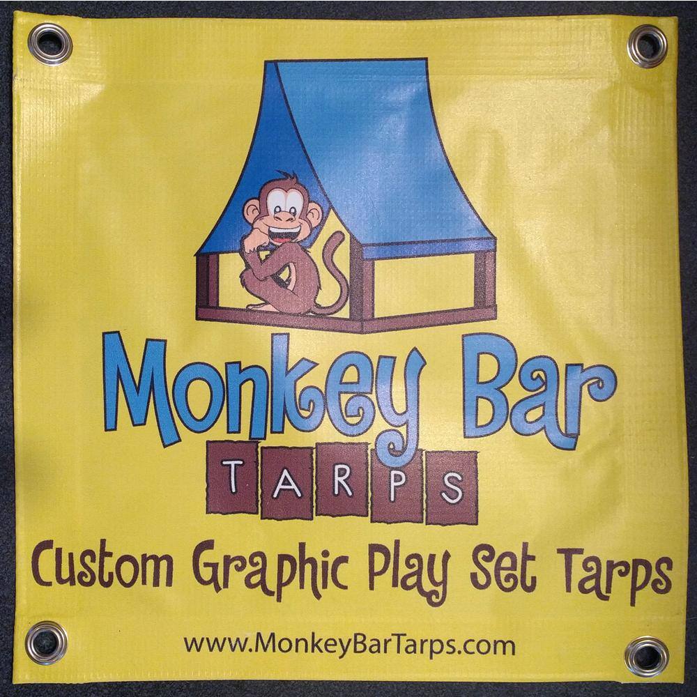 Monkey Bar TARPS 17.5 in. x 54.5 in. 3D Cube Pattern Playset Tarp (025): 13 oz. Replacement Vinyl Canopy Roof for Playset 025-3d-18x55