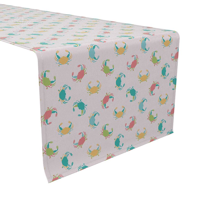 Table Runner， 100% Cotton， 16x108， Colorful Crabs