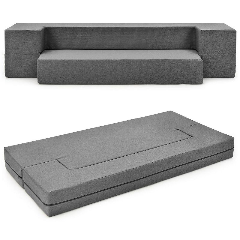 8 Inch Convertible Folding Sofa Bed With Washable Cover-Twin Size