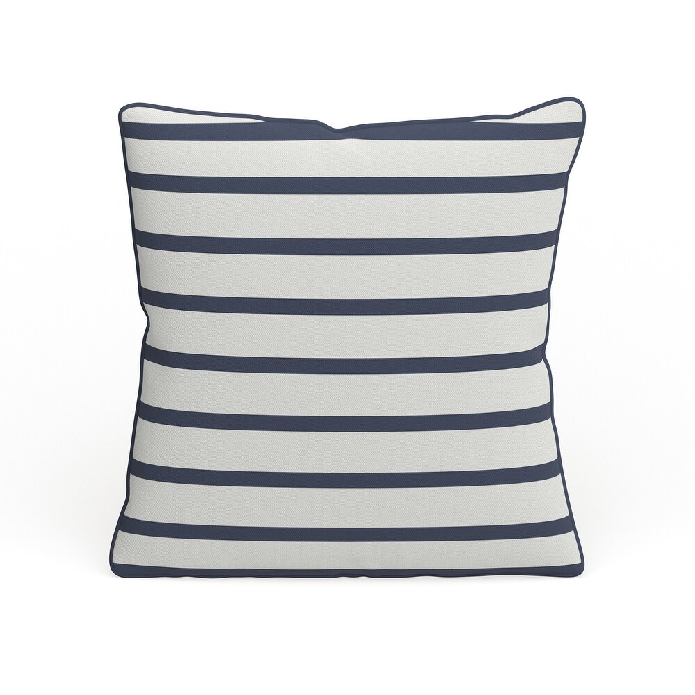 Porch   Den Floyd 18 inch Black and White Striped Throw Pillow Shell