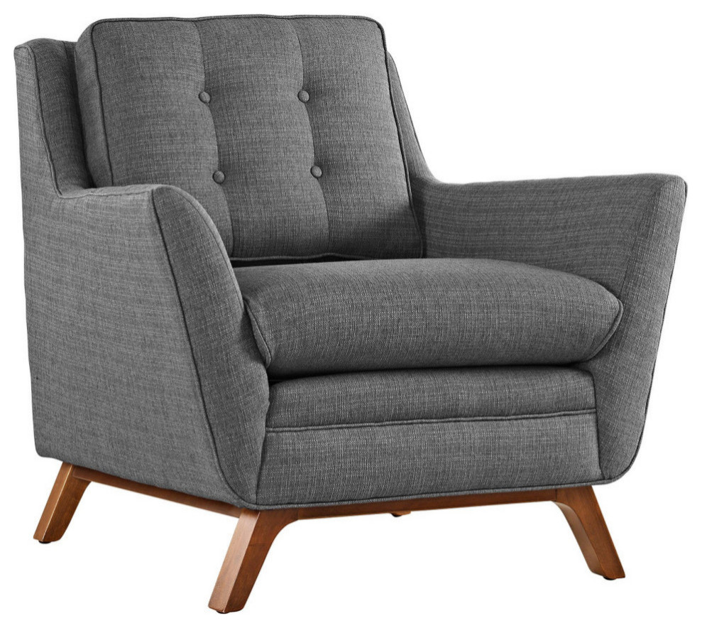 Gillian Gray 2 Piece Upholstered Fabric Living Room Set   Midcentury   Armchairs And Accent Chairs   by V.S.D Furniture  Houzz